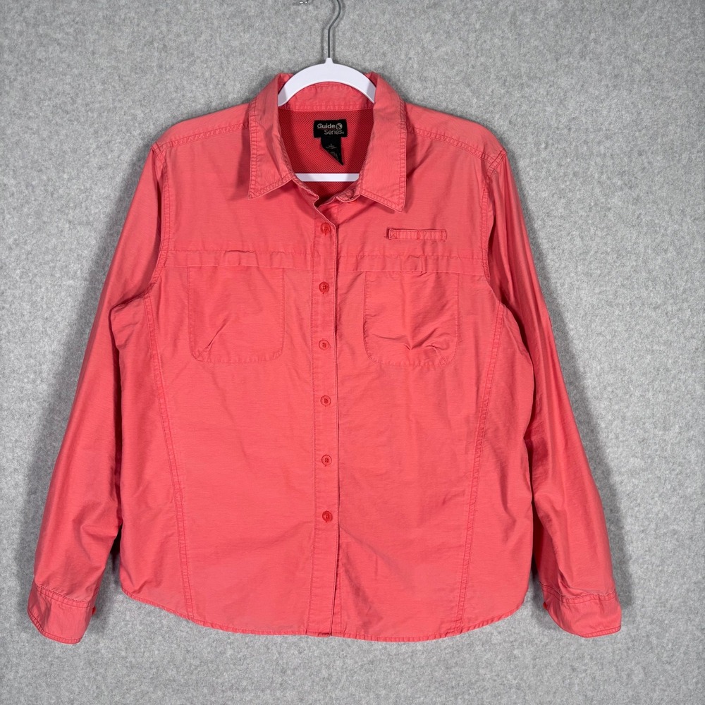 Guide Series Vented‎ Fishing Shirt Large Coral Hiking Pockets GORP Outdoors